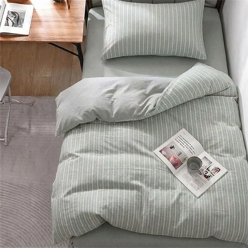 Bettwäsche-Set aus Baumwolle mit nordischen Streifen, Einzelbett XL