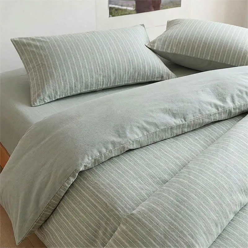 Bettwäsche-Set aus Baumwolle mit nordischen Streifen, Einzelbett XL