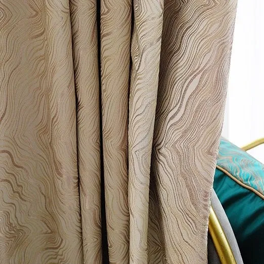 Verdunkelungsvorhang Beige mit gewelltem Muster