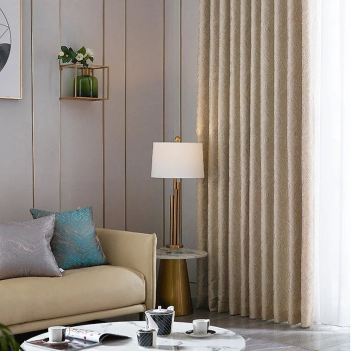 Verdunkelungsvorhang Beige mit gewelltem Muster