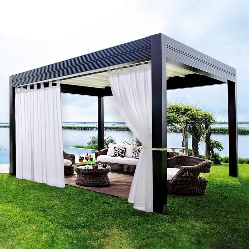 Leichter Outdoor Vorhang transparent mit Ösen