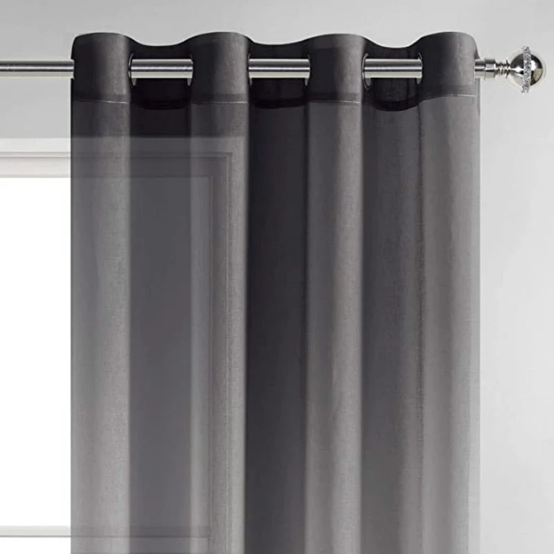 Transparente Gardine mit schwarz-weißem Farbverlauf