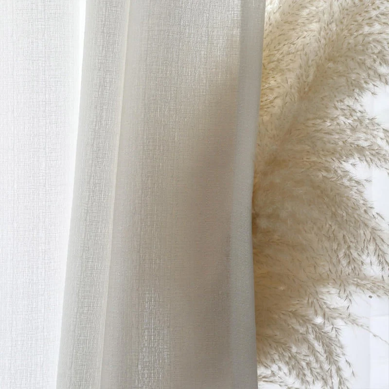 Schlichter transparenter Voile-Vorhang in Weiß