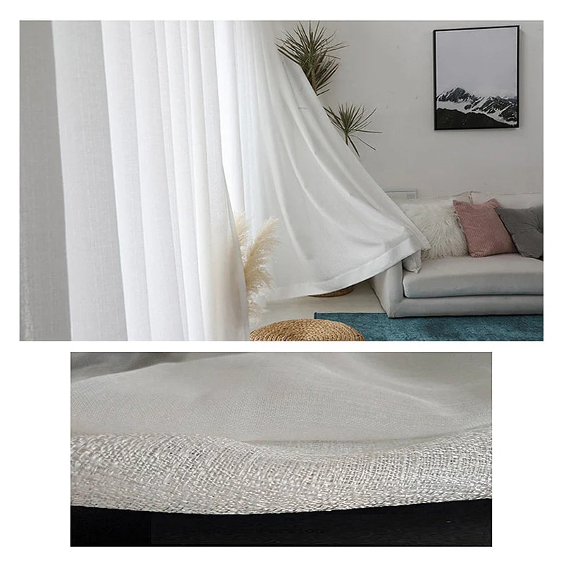 Schlichter transparenter Voile-Vorhang in Weiß