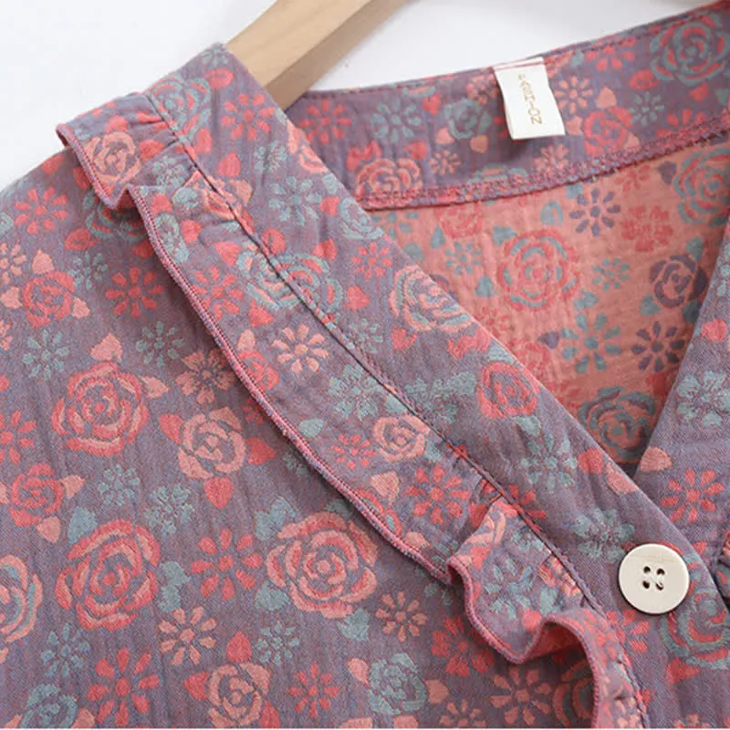 Loungewear-Set in Übergröße mit Rüschenbesatz, kurze Caprihose