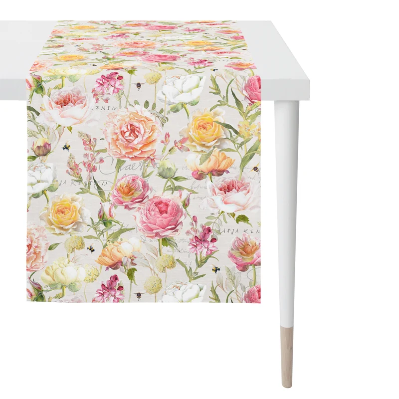 APELT 7701 Tischläufer Rosen Sommerblüten