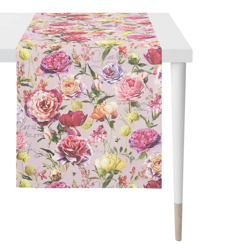 APELT 7701 Tischläufer Rosen Sommerblüten