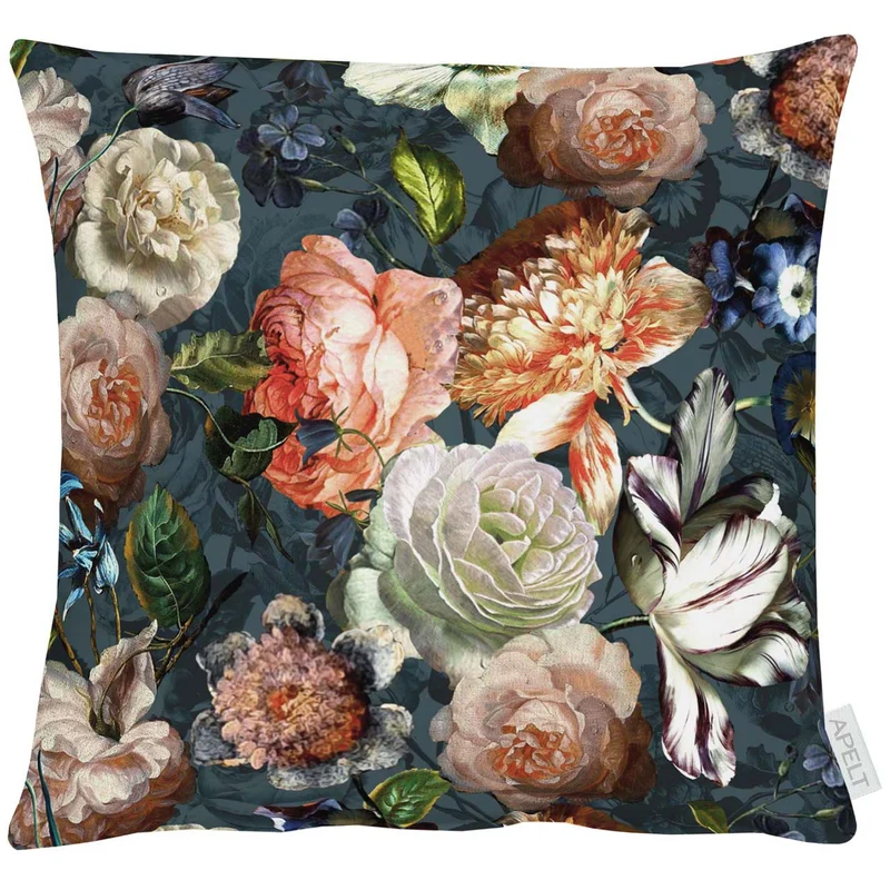 APELT 5251 Kissenbezug Rosen Herbstblumen allover