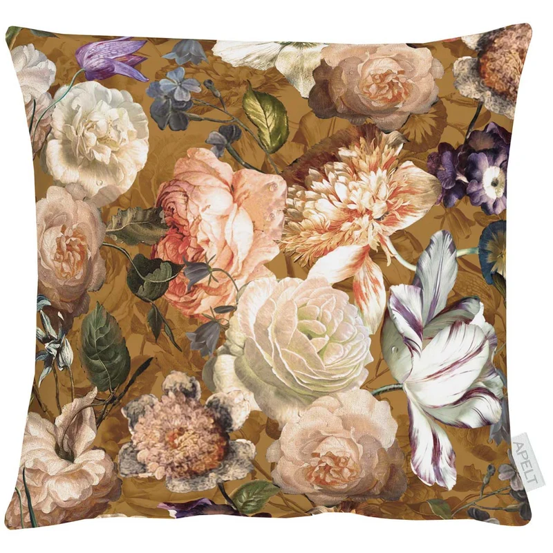 APELT 5251 Kissenbezug Rosen Herbstblumen allover
