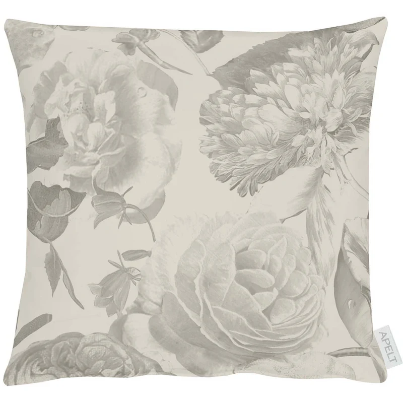 APELT 5255 Kissen Blüten Damast Uni Rosenallover