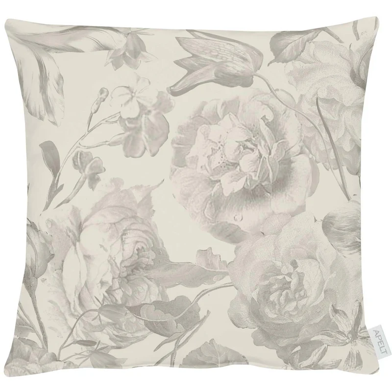 APELT 5255 Kissen Blüten Damast Uni Rosenallover