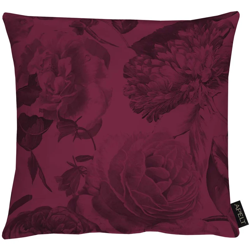APELT 5255 Kissen Blüten Damast Uni Rosenallover