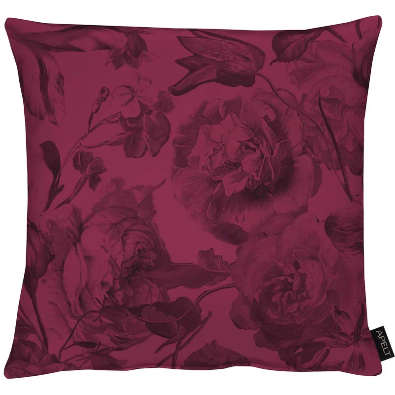 APELT 5255 Kissen Blüten Damast Uni Rosenallover