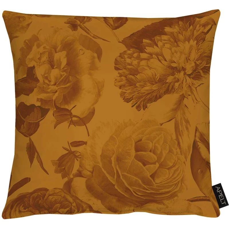 APELT 5255 Kissen Blüten Damast Uni Rosenallover