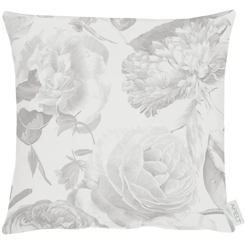 APELT 5255 Kissen Blüten Damast Uni Rosenallover