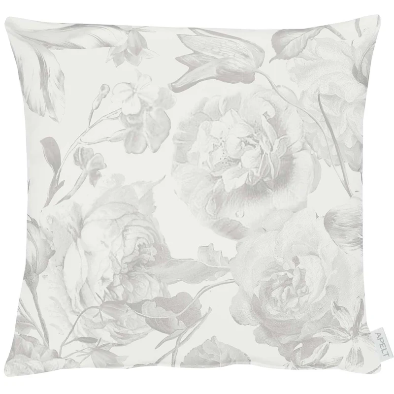APELT 5255 Kissen Blüten Damast Uni Rosenallover