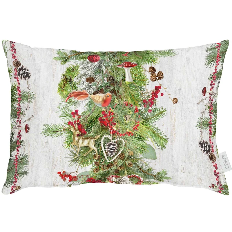 APELT 9529 Kissen Winter Motiv Weihnachtsgirlande