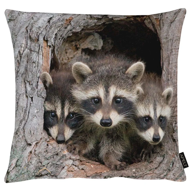 APELT 5885 Kissen Waschbär Tiermotiv Waldmotiv