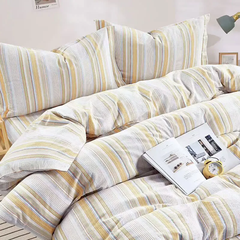 Bettwäsche-Set mit Pastellstreifen, Einzelbett XL, für Studentenwohnheime