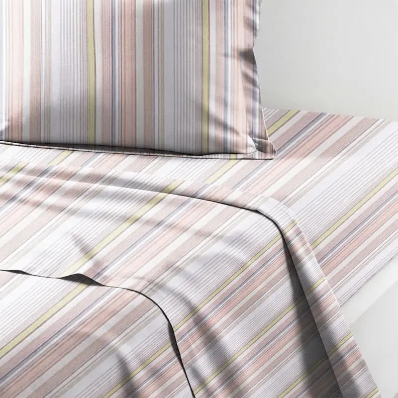 Bettwäsche-Set mit Pastellstreifen, Einzelbett XL, für Studentenwohnheime
