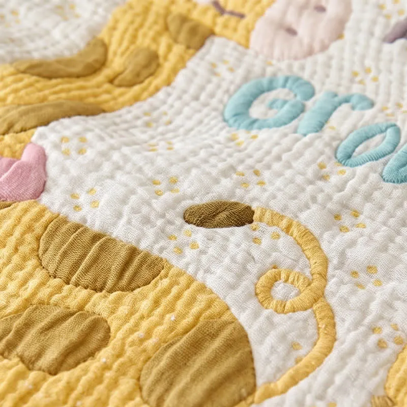 Babydecke aus Lyocell mit Giraffen- und Löwenmotiven