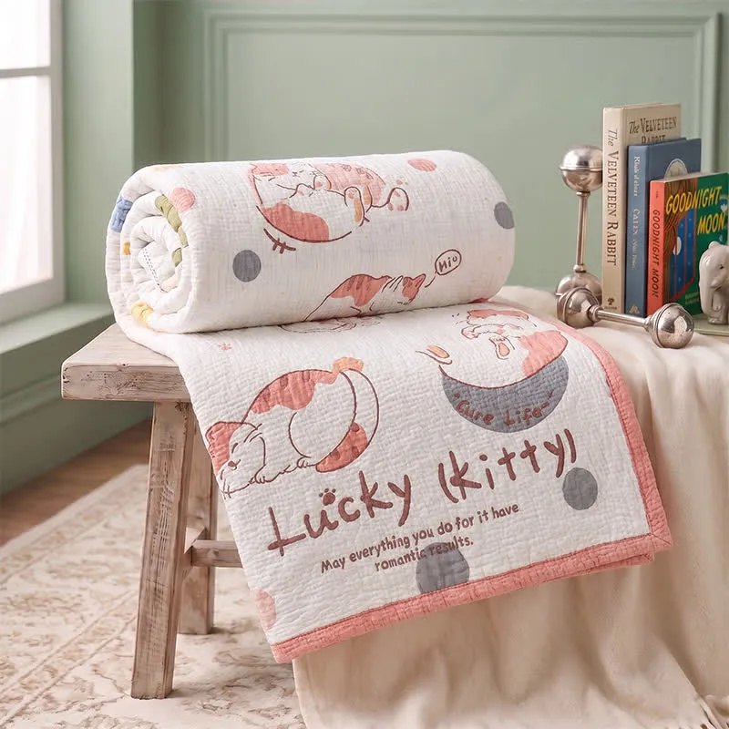 Lucky Kitty Lyocell Steppdecke für Babys