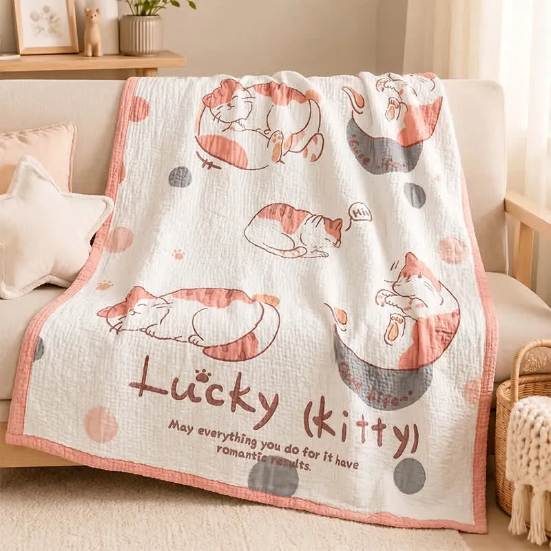 Lucky Kitty Lyocell Steppdecke für Babys