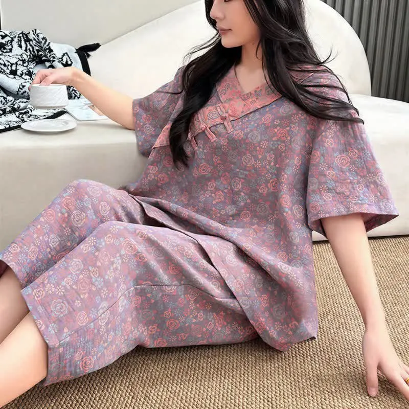 Plus Size Blumenmuster Caprihosen Loungewear