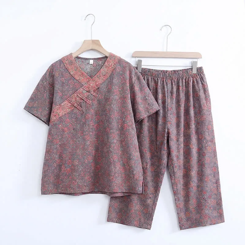 Plus Size Blumenmuster Caprihosen Loungewear
