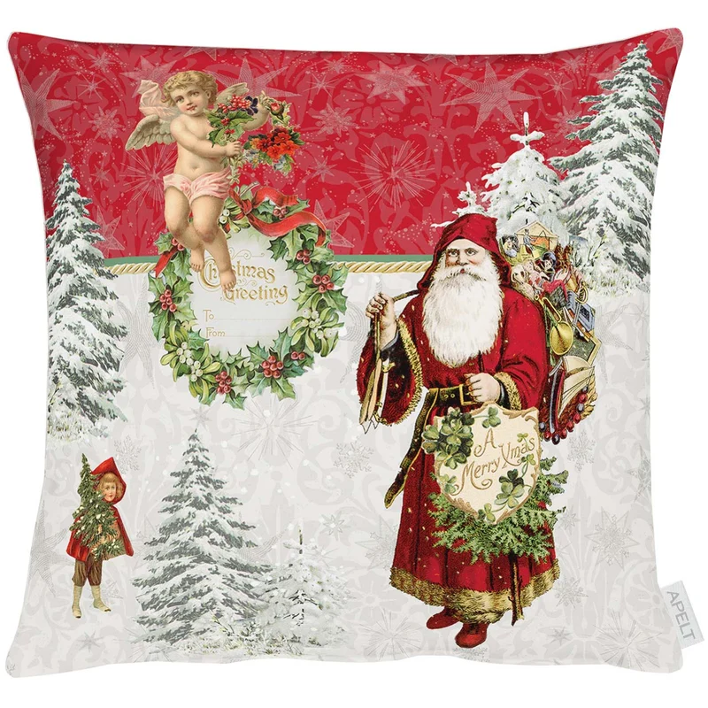 APELT 9533 Kissenbezug Winter Motiv Weihnachtsmann