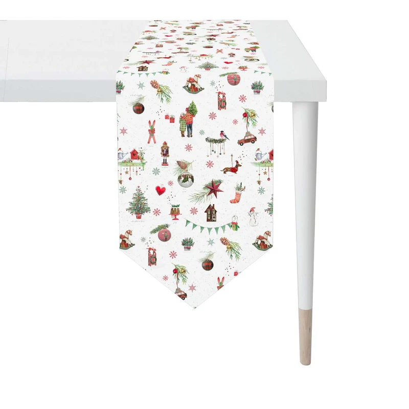 APELT 6200 Tischband Winterwelt Motiv Christmas all over