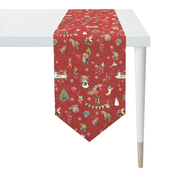 APELT 6200 Tischband Winterwelt Motiv Christmas all over