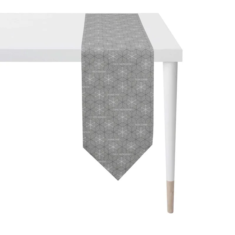 APELT 3008 Tischband Jacquardgewebe mit Lurex Sternenmotiv all over