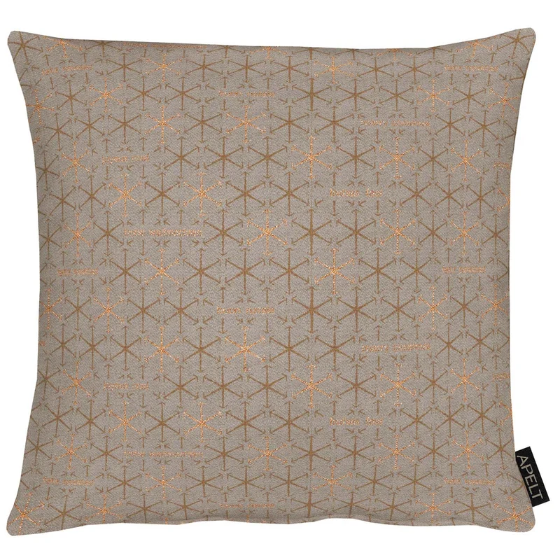 APELT 3008 Kissenbezug Jacquardgewebe mit Lurex Sternenmotiv all over