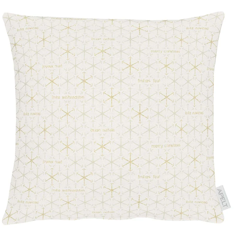APELT 3008 Kissenbezug Jacquardgewebe mit Lurex Sternenmotiv all over