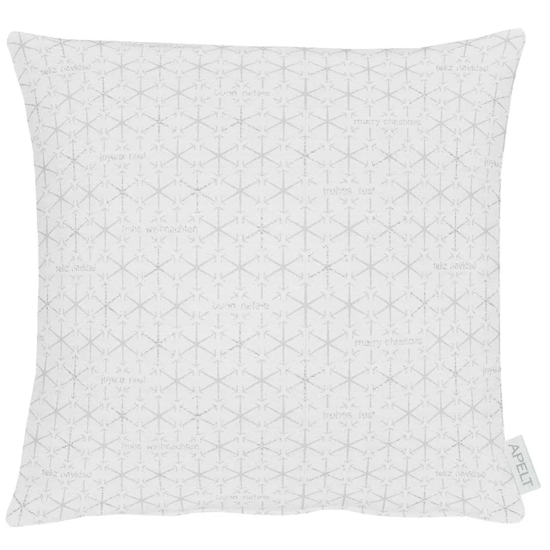 APELT 3008 Kissenbezug Jacquardgewebe mit Lurex Sternenmotiv all over