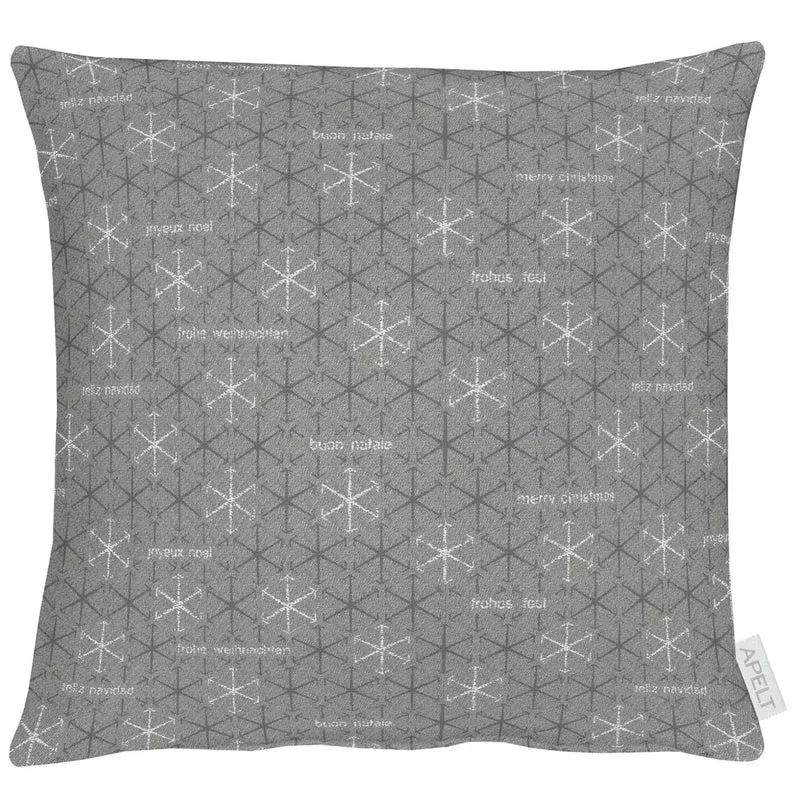 APELT 3008 Kissenbezug Jacquardgewebe mit Lurex Sternenmotiv all over