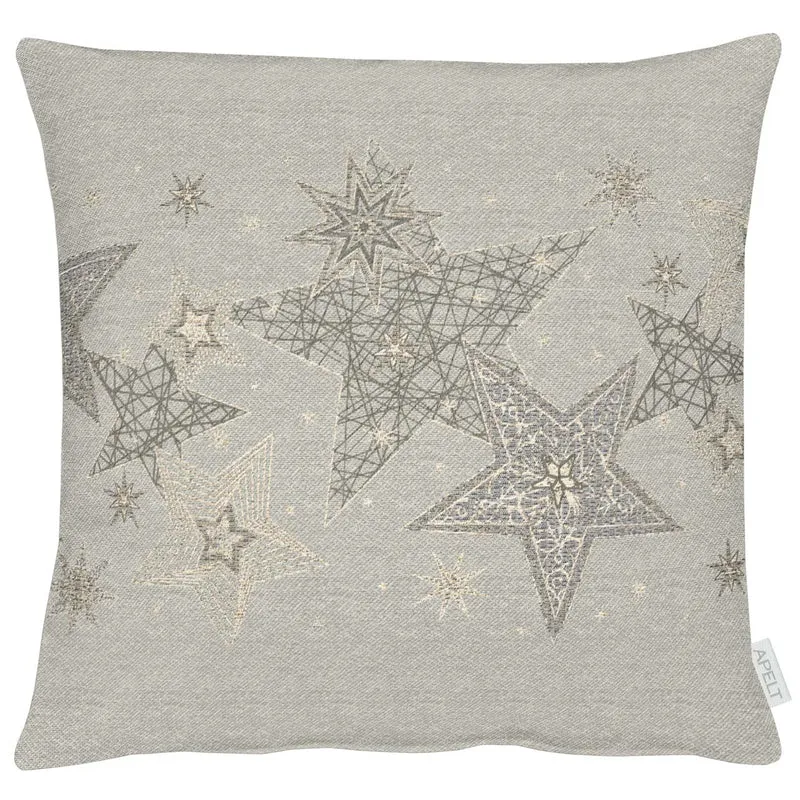 APELT 6303 Kissenhülle Lurex Jacquardgewebe Sternendesign