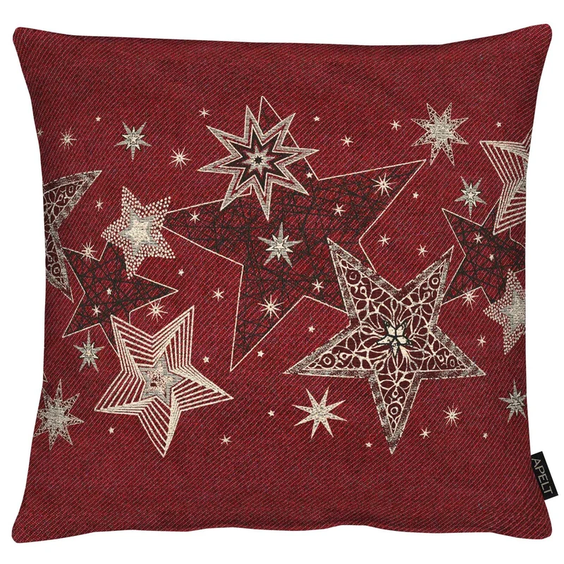APELT 6303 Kissenhülle Lurex Jacquardgewebe Sternendesign