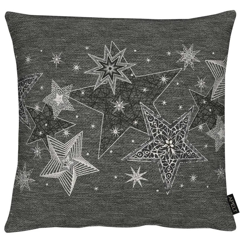 APELT 6303 Kissenhülle Lurex Jacquardgewebe Sternendesign