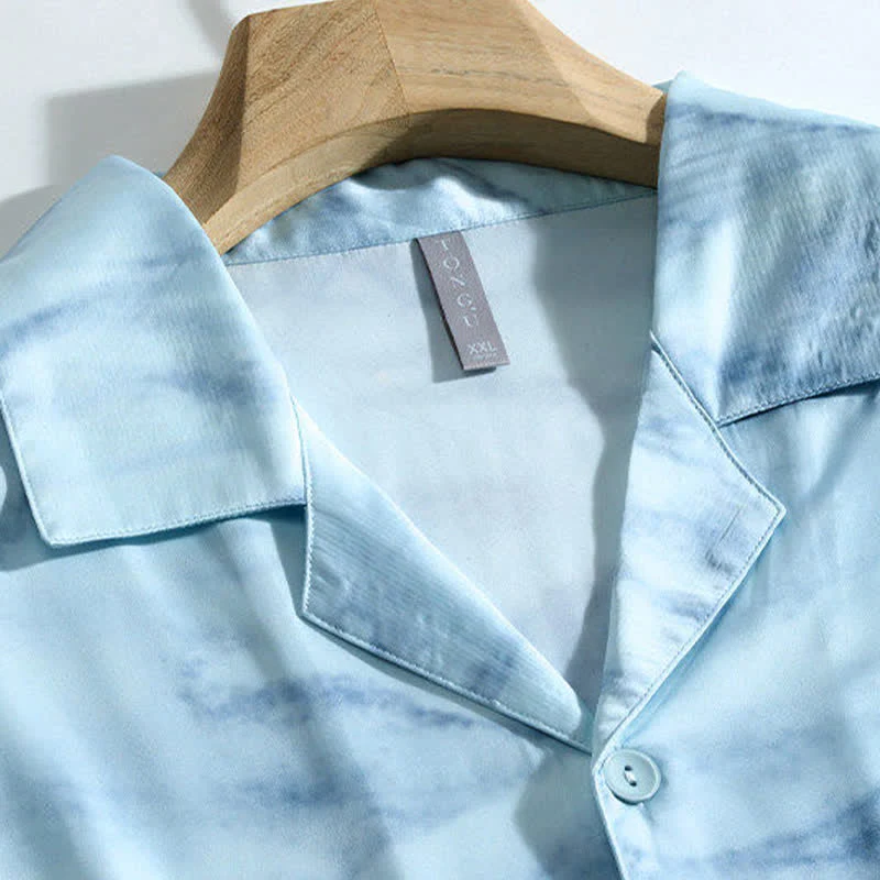 Loungewear-Set in Blau-Aquarell für Sie und Ihn
