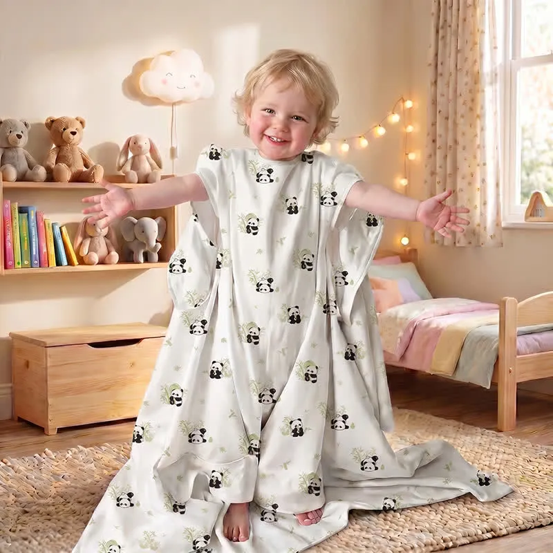 Panda-Babydecke aus Bambus-Baumwollgaze
