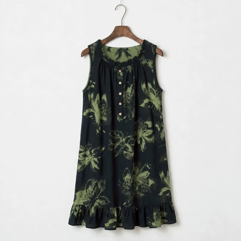 Botanisches Nocturne-Blumen-Baumwoll-Loungedress