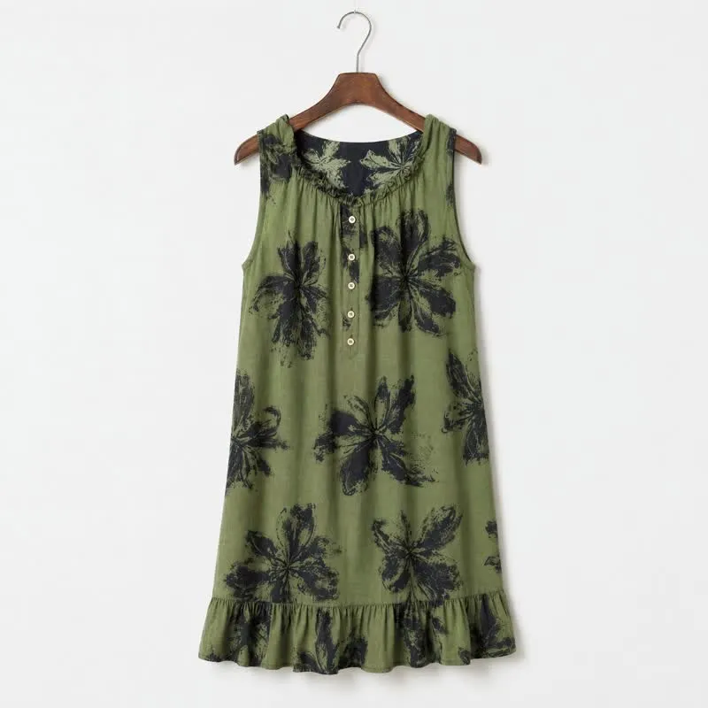 Botanisches Nocturne-Blumen-Baumwoll-Loungedress