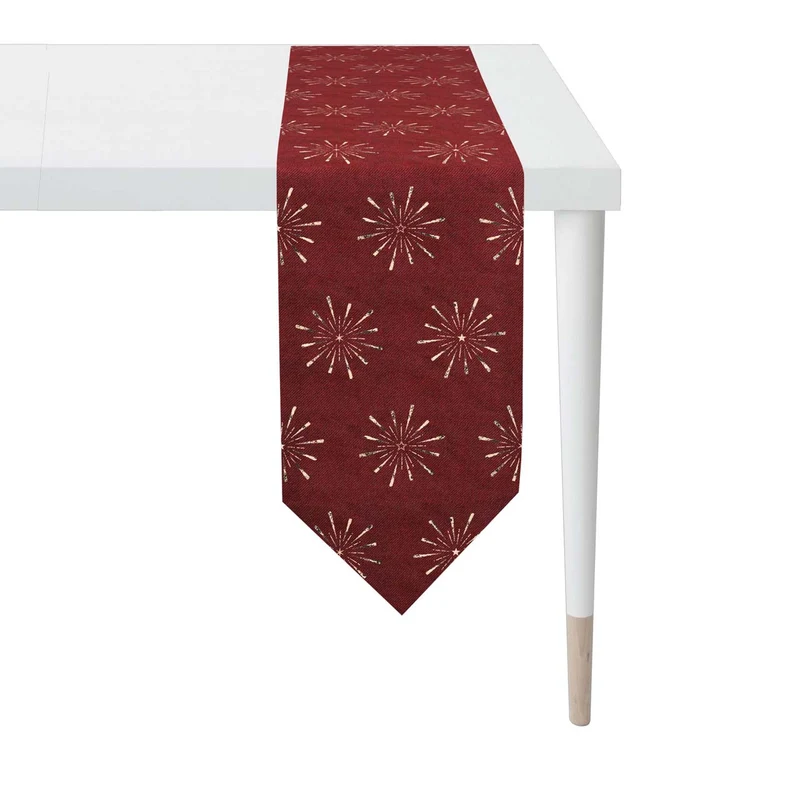 APELT 6302 Tischband Lurex Jacquardgewebe Sternendesign