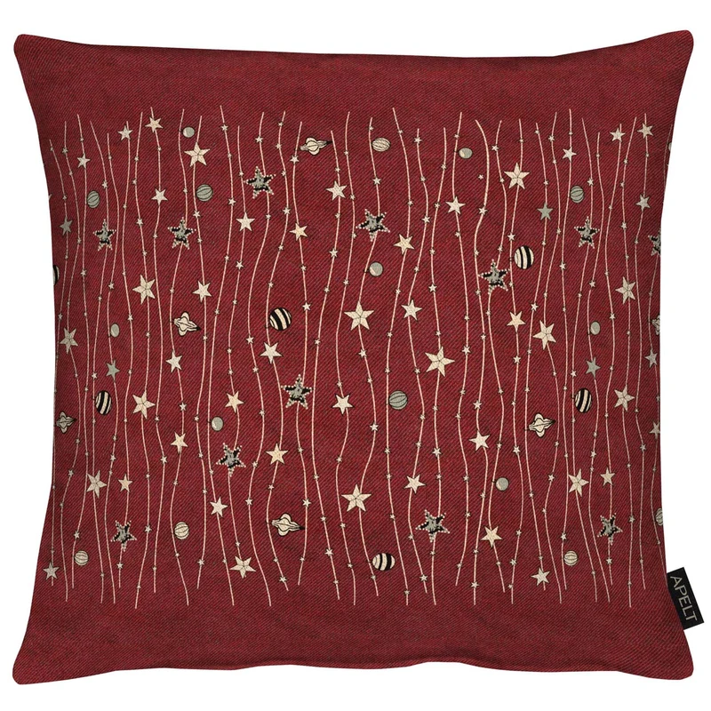 APELT 6301 Kissenbezug Lurex Jacquardgewebe Sternendesign