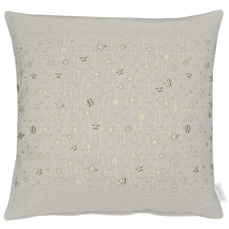 APELT 6301 Kissenbezug Lurex Jacquardgewebe Sternendesign