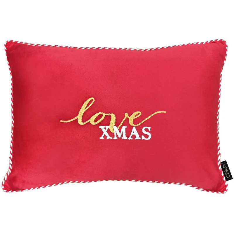 APELT 4685 Kissen Weihnachten Schriftmotiv Samt
