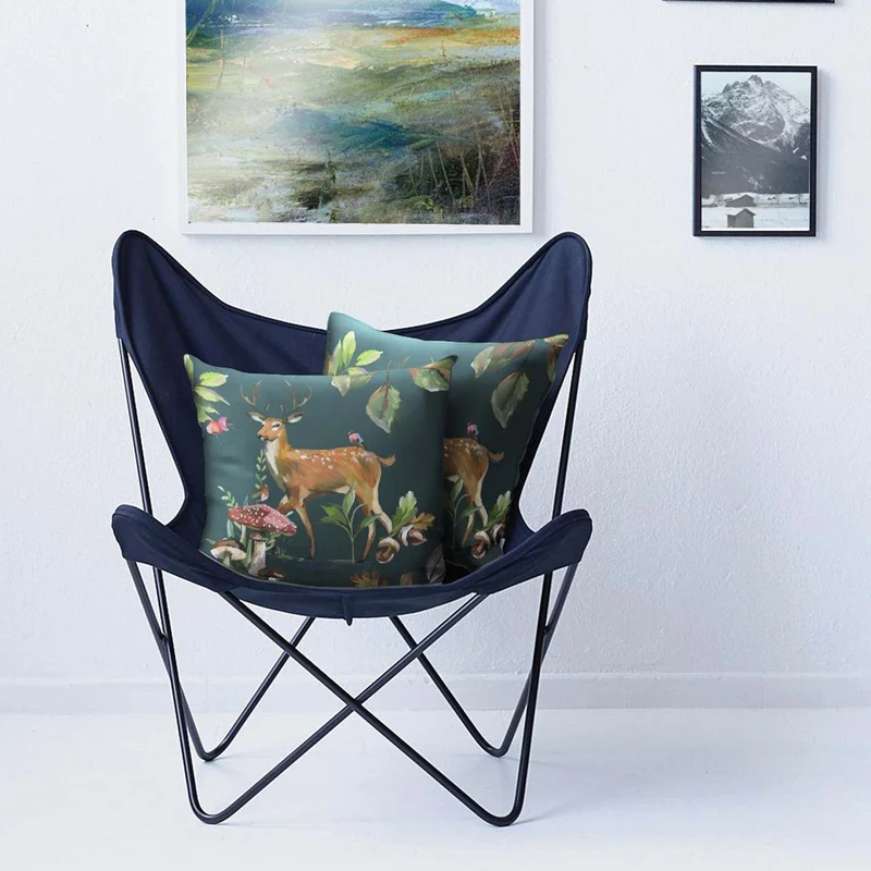 APELT 5884 Kissen Herbstmotiv Reh und Pilze