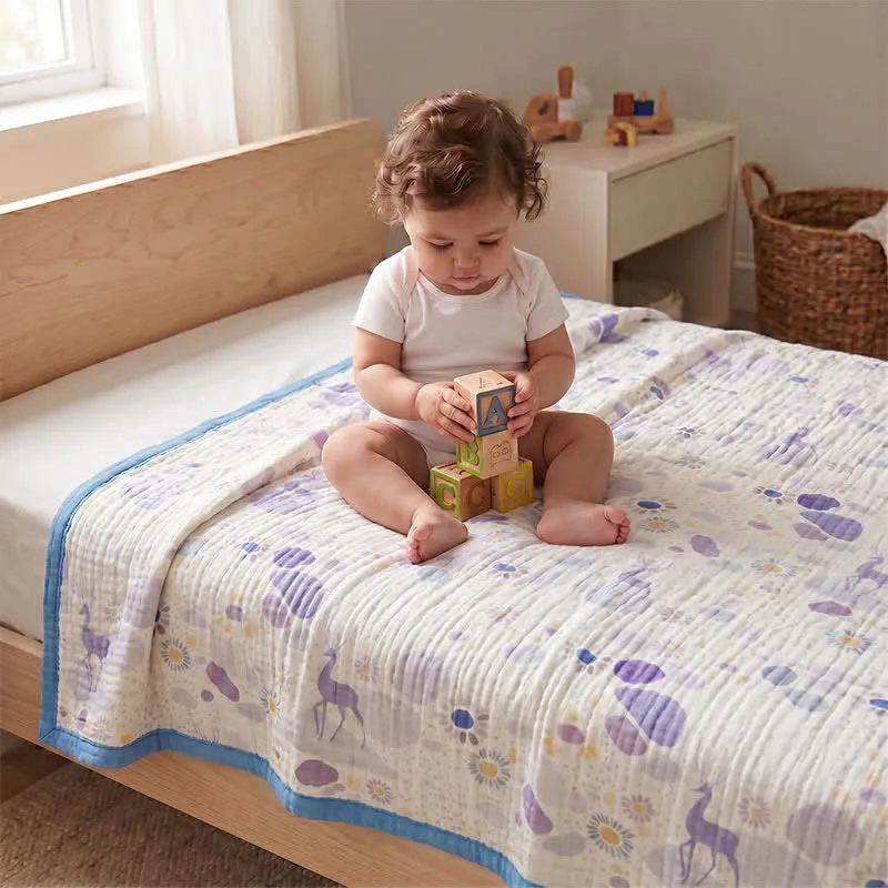 Pastel Bloom Cotton Gauze Blanket